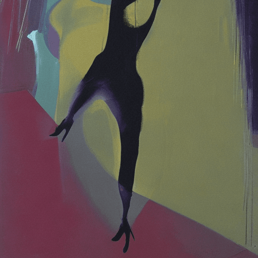AI generated: painting of dancing woman, francis bacon style
