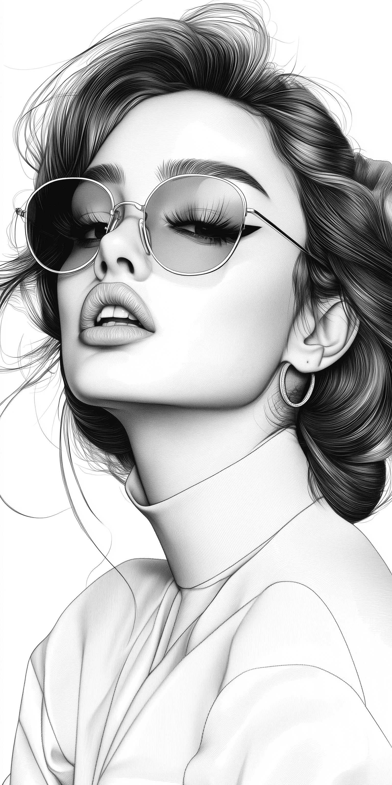 AI generated: Retro Revival Coloring Book of the 1960s Fashion Trend, UHD --ar 1:2 