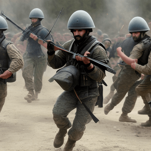 AI generated: high resolution photo from the side of an turkish soldier in canakkale rushing to the enemy.