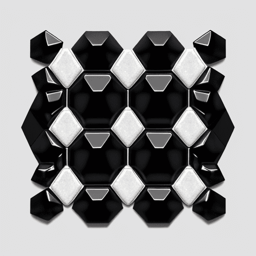 AI generated: Background image: black

Hexagonal stones:
* Color: white
* Size: 0.01 millimeters
* Texture: shiny
...