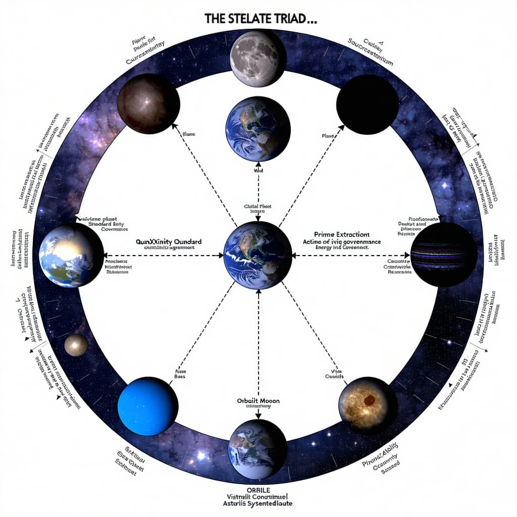 AI generated: Create a Sigil... (QuanXinity Consortium · VisionEx Authority)

THE STELLATE TRIAD — STANDARD SYSTEM...