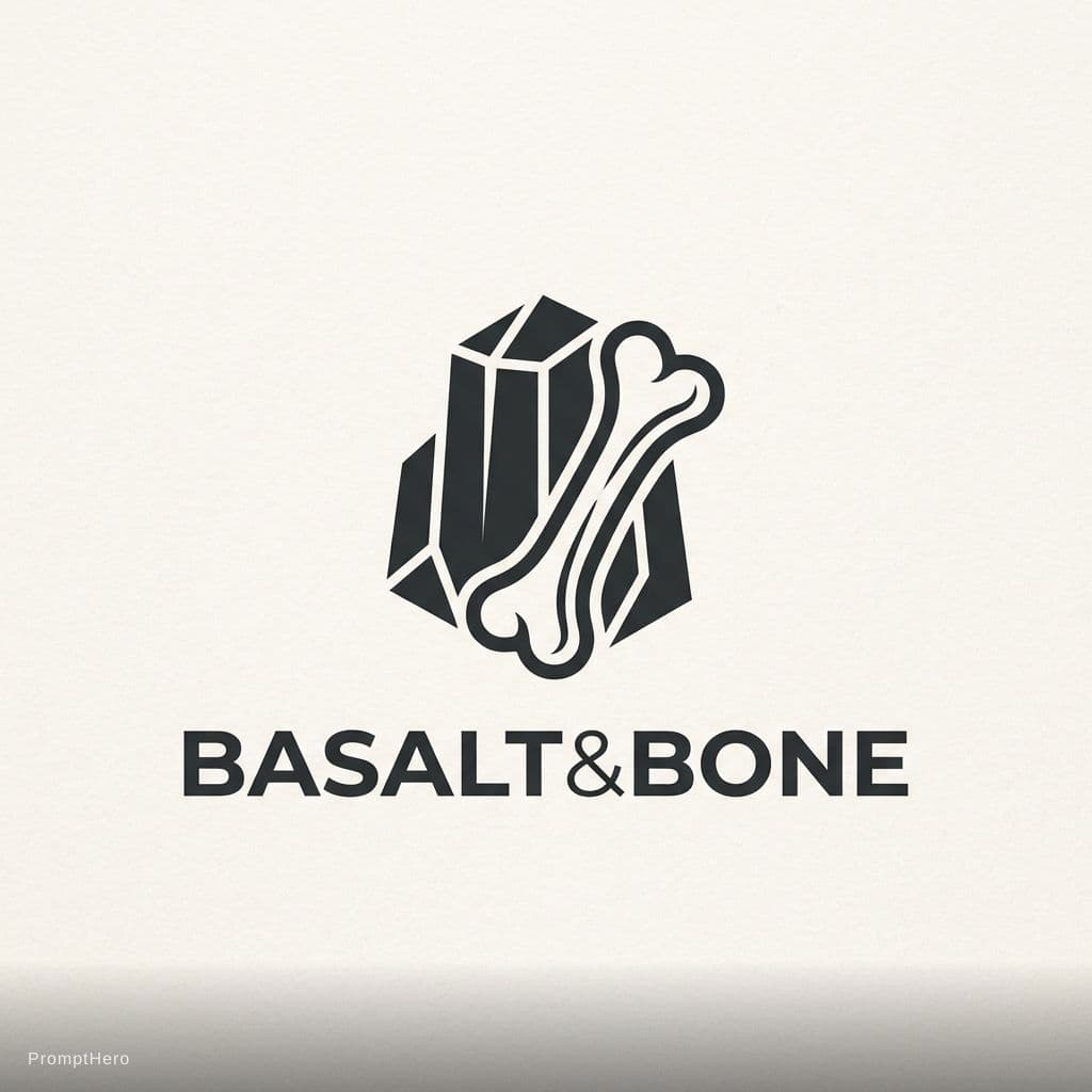 AI generated: need a minimalistic logo simple icon like logo. 
BASALT&BONE. 