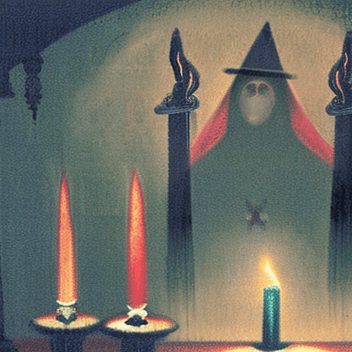 AI generated: a dark Baroque painting of a cloaked hooded pale zombie cultist priests performing satanic rituals i...