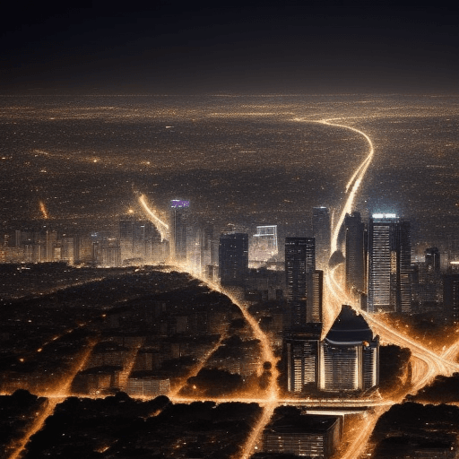 AI generated: Crea una imagen sobre la Ciudad de México en la noche.
