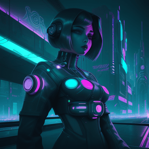 AI generated: girl of the future, futuristic design, electronic artwork, manga character, techno-noir, animated dr...