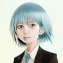 AI generated: horikoshi kouhei, girl, light blue hair, 
