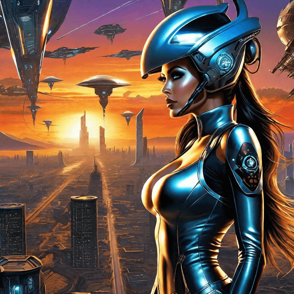 AI generated: A futurepunk world poster, female artificial synthetic intelligence portrait, fantastical attractive...