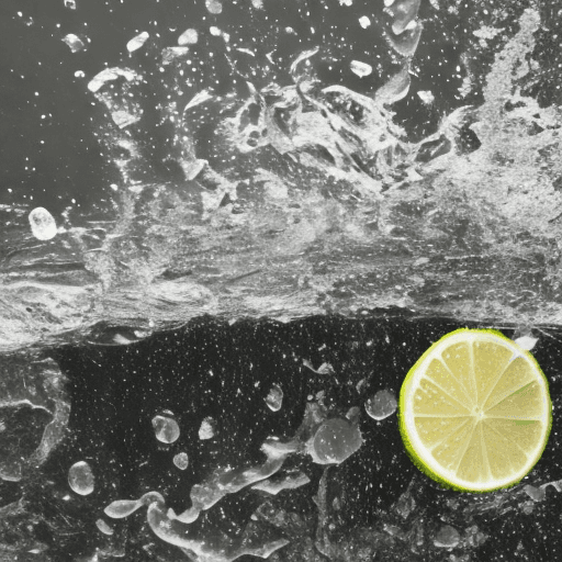AI generated: Ultradetailed photo of a limon falling into water