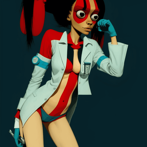 AI generated: medical girl by Jamie Hewlett