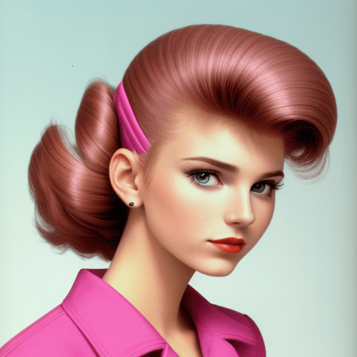 AI generated: high quality picture of a woman head and she has 80s hairstyle and fashion clothes on her, her head ...