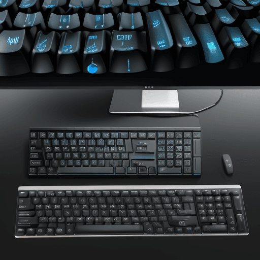 AI generated: image of computer keyboard divided by parts and functions