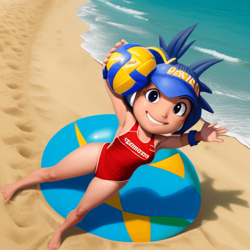 AI generated: mascot beachvolleyball
