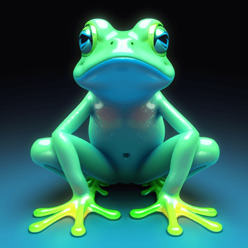 AI generated: 3d cute neon blue frog