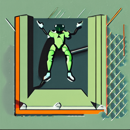 AI generated: brutal man warrior falling into a hole, looking sky, inspired by Mike Winkelmann, futuristic, metall...