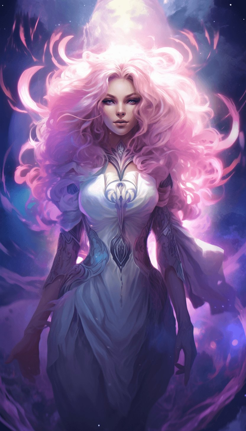 AI generated: Witch character image, in the style of ethereal cloudscapes, neon art nouveau, realistic hyper - det...