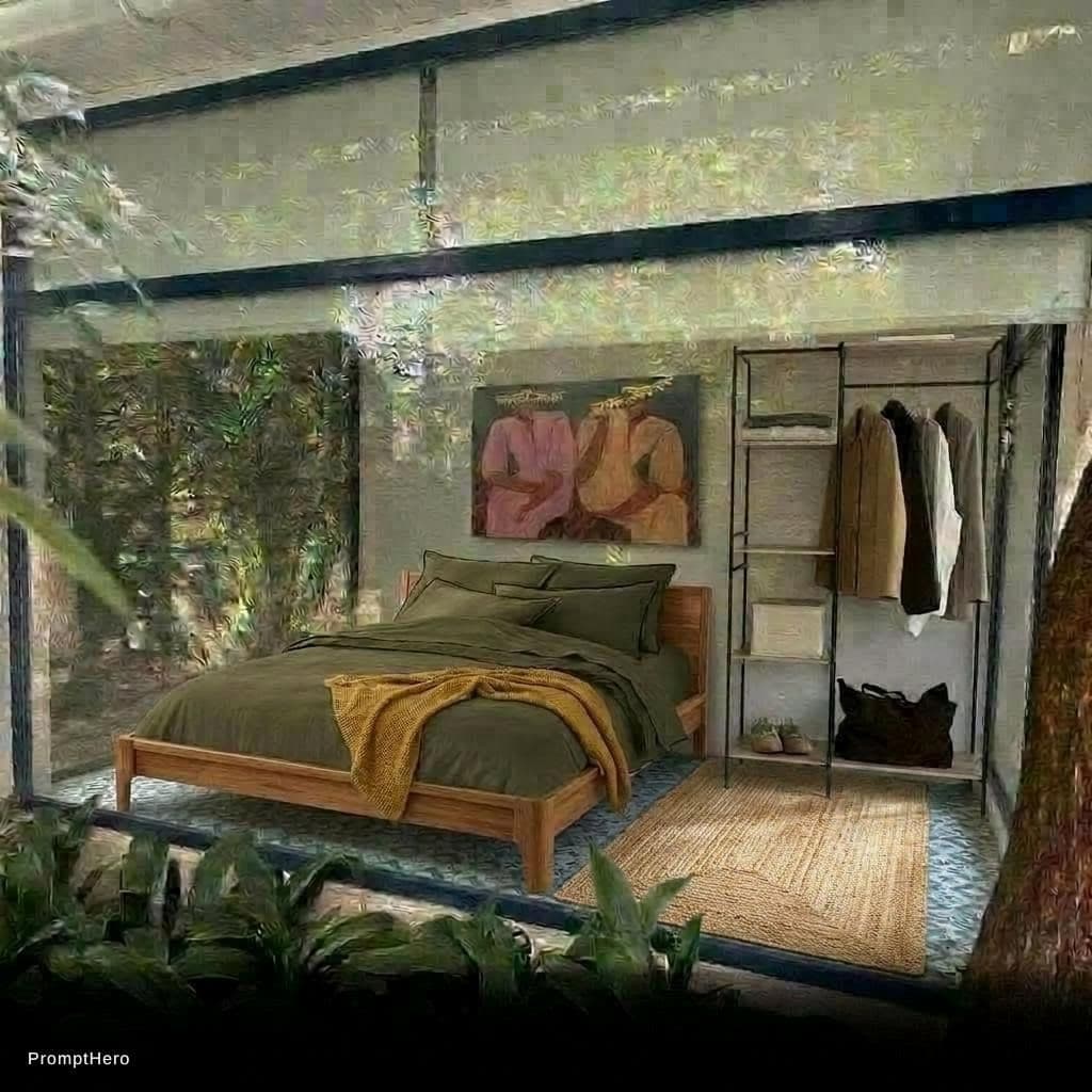 AI generated: Add this runner on the right side of the bed, half tucked under the bed