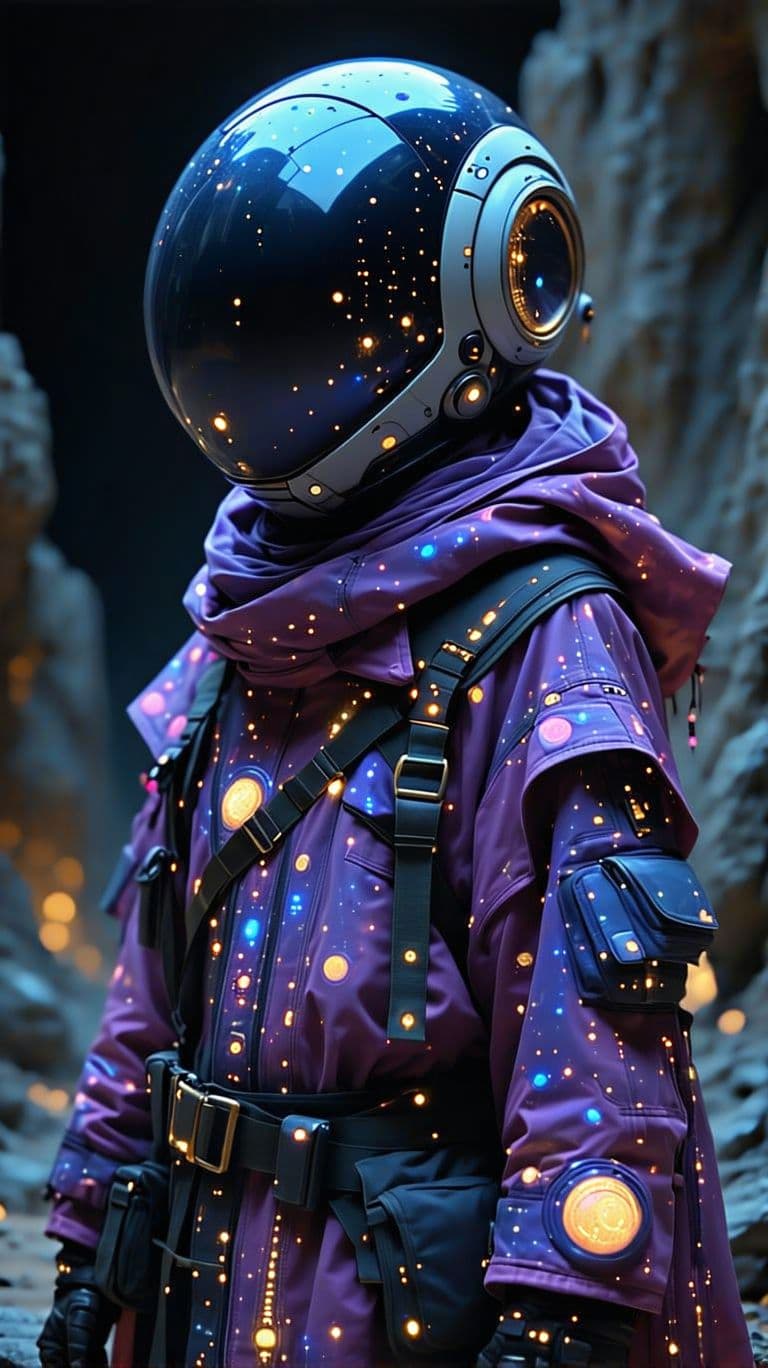 AI generated: Fashion on Mars like Persian style , futuristic , using iranian elements , persian patterns for fabr...