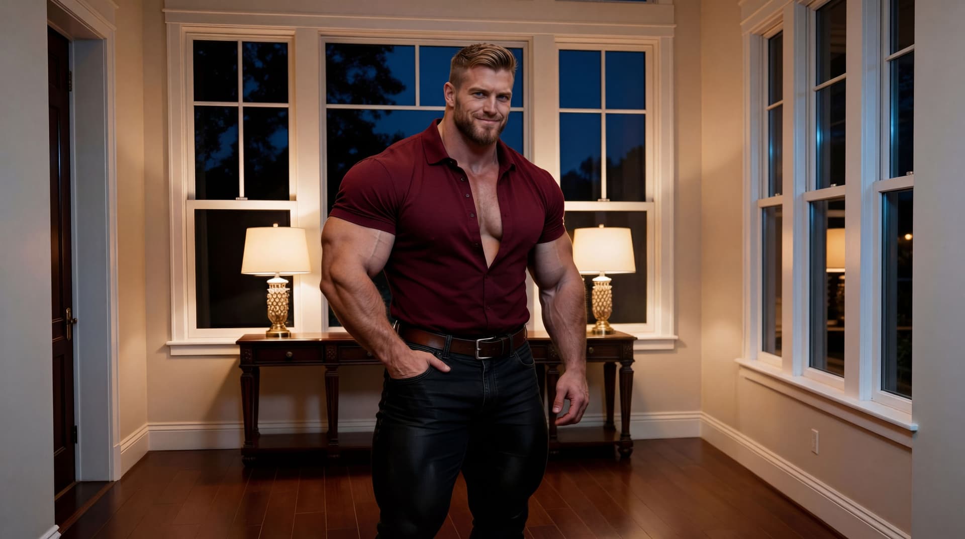 AI generated: Same image. Erase the model in the green polo shirt. 