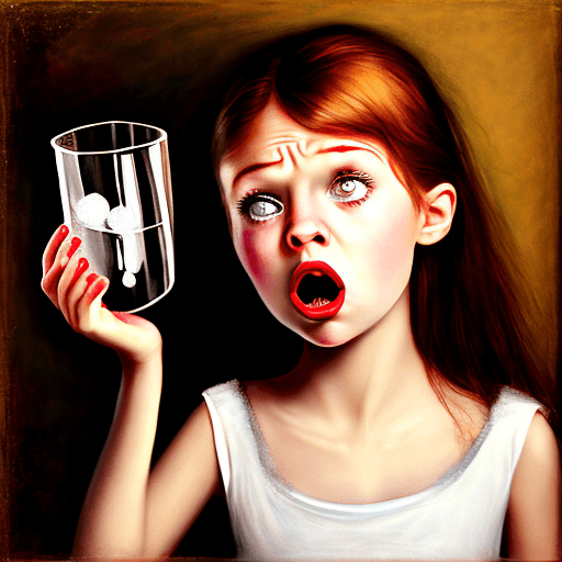 AI generated: surprised girl - empty glass.
style: spiritual