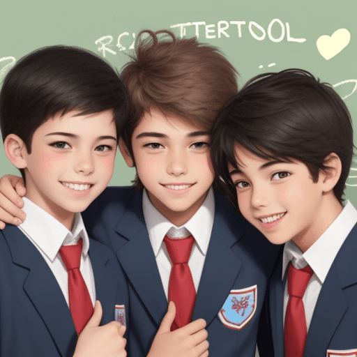 AI generated: school friendship boys