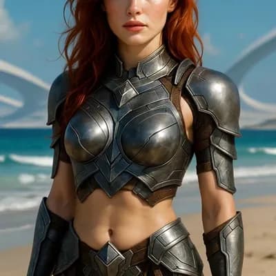 AI generated video: woman smiles and walks forward