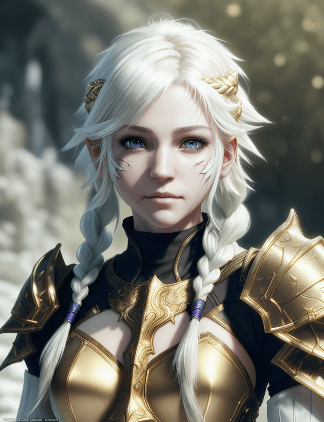 AI generated: Beauty face realistic skin texture, front view::1.0, (((Final Fantasy aesthetic style))) in complex ...