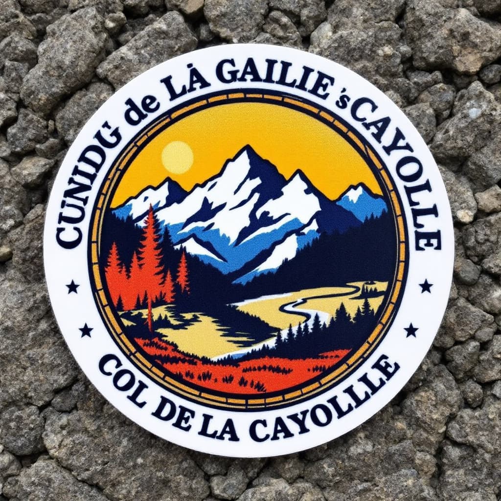 AI generated: a sticker of a medal using the Col de la Cayolle