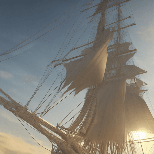 AI generated: Photo of a ultra realistic sailing ship, dramatic light, pale sunrise, cinematic lighting, battered,...