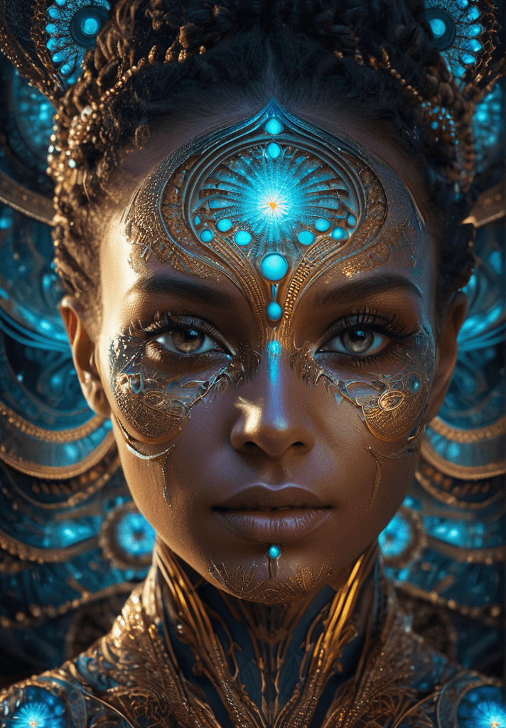 AI generated: (8k, RAW photo, highest quality),hyperrealistic abstract style portrait of an otherworldly being wit...