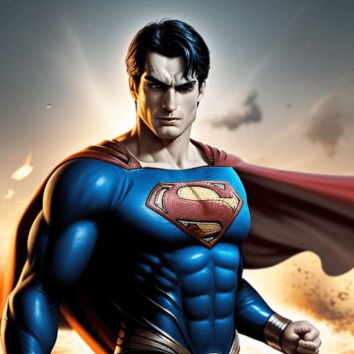AI generated: Man fighting superman and he broke hands