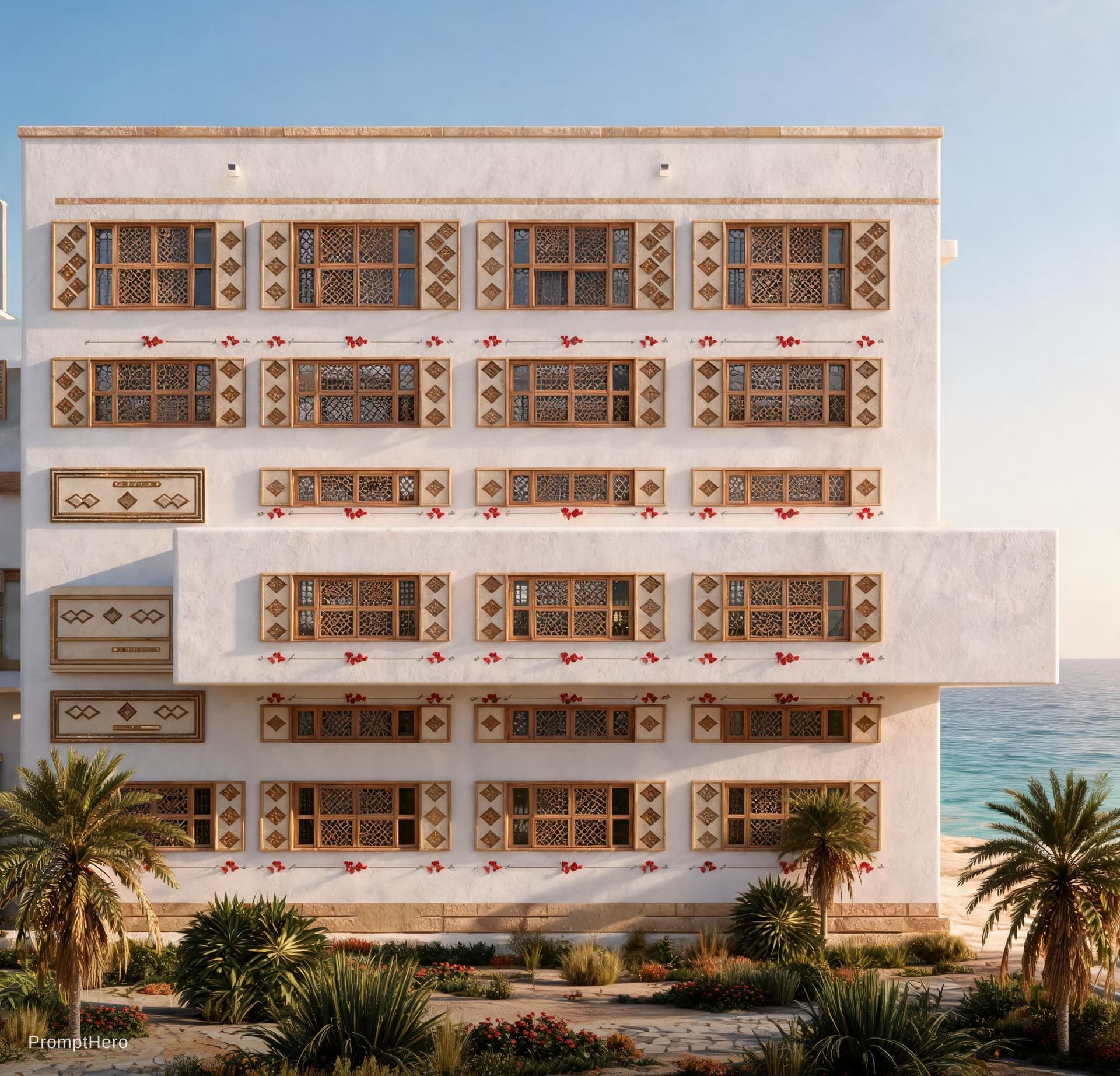 AI generated: Ultra-realistic architectural visualization of a small residential building inspired by traditional ...