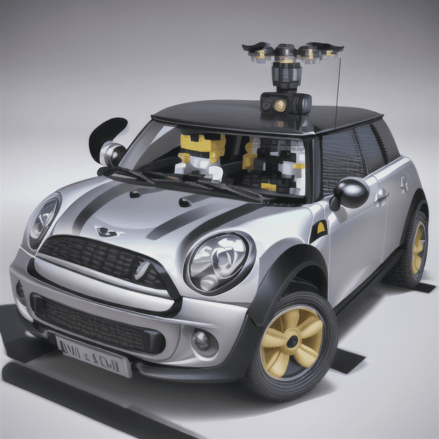 AI generated: High resolution photography, of  mini cute dron, with mini lego parts,minimalistic desing 8k,3d