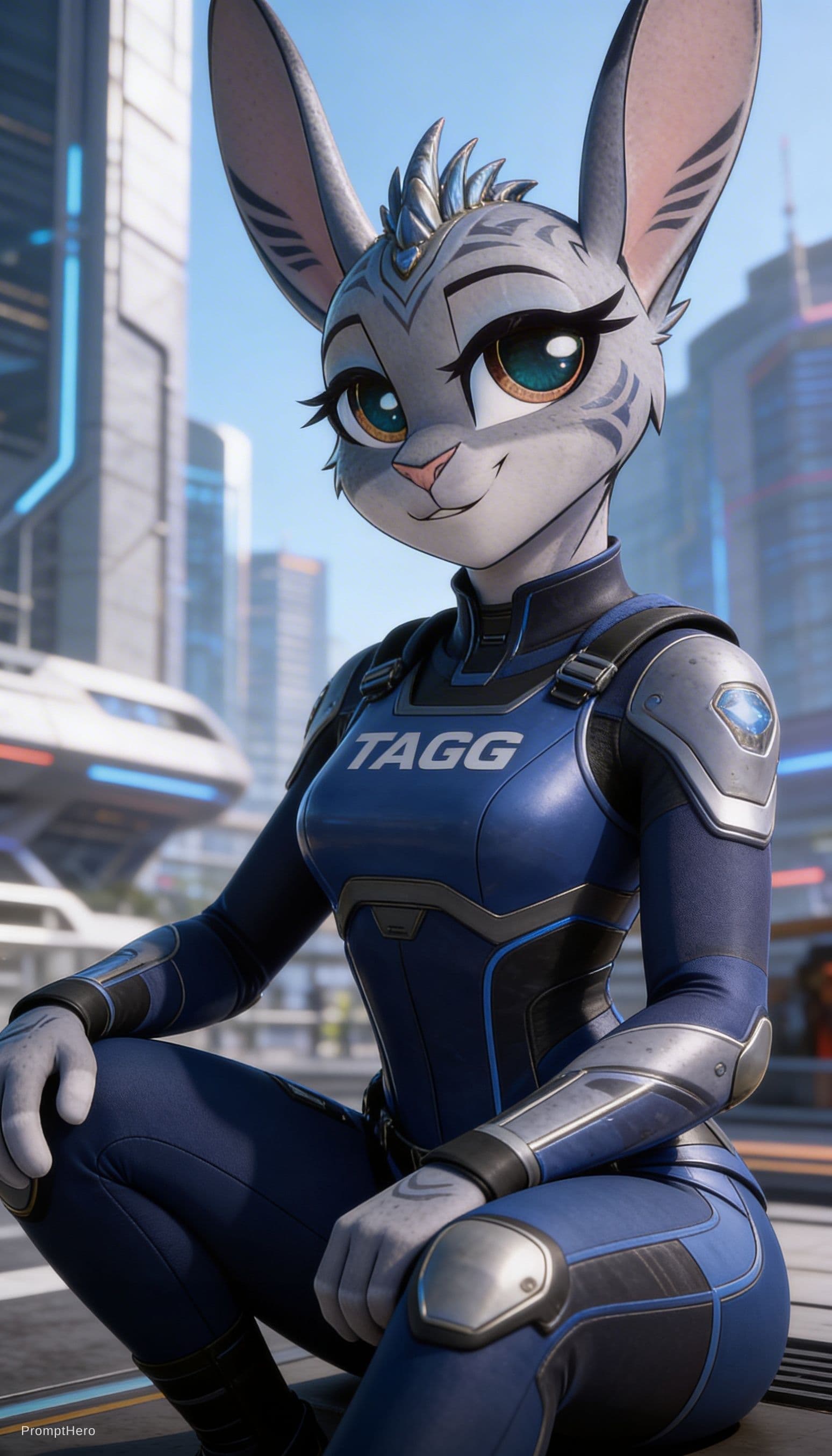 AI generated: Be inspired and create from reference. Officer Judy Hopps is a TAGG, powerful, loving. From animal t...