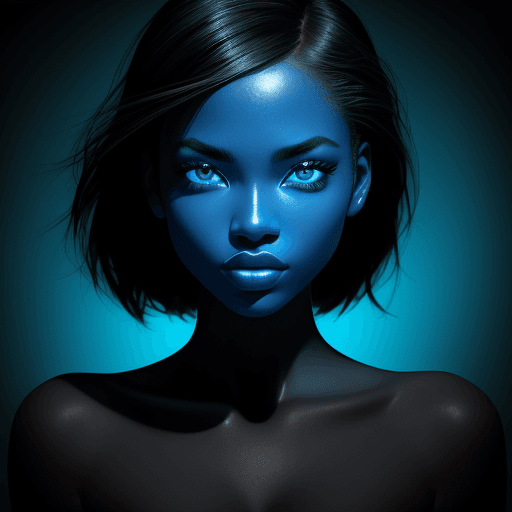 AI generated: photography, concept image, candid shot, model is black and white and the background is colored, upp...