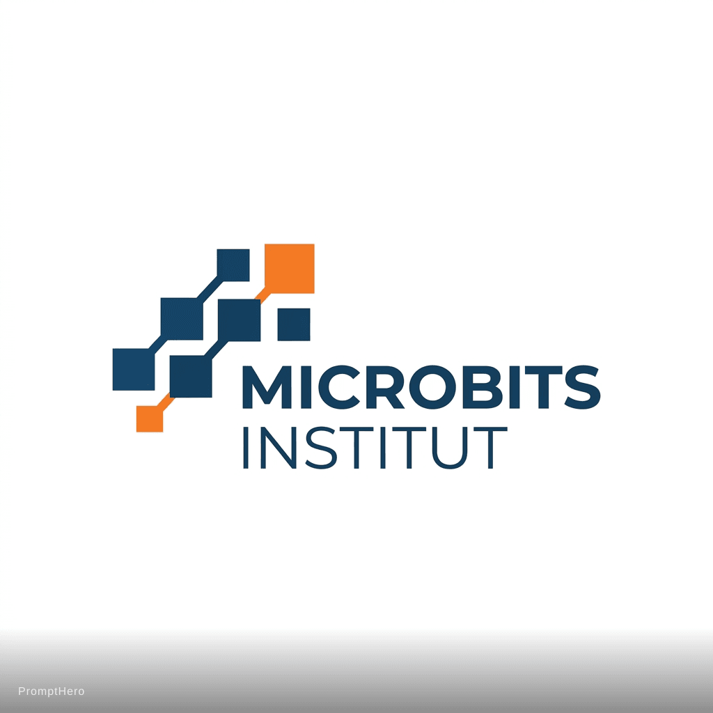 AI generated: Design a modern and minimalist logo for a training center called “Microbits Institut.”

The logo sho...
