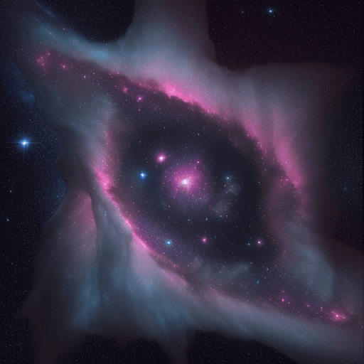 AI generated: A detailed photo of a nebula (floating in the cosmic expanse) during the deep space night, captured ...