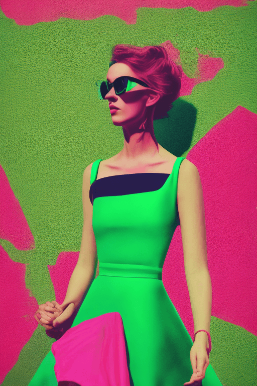 AI generated: The photograph depicts a woman wearing a beautiful green dress. It appears to be an album cover and ...