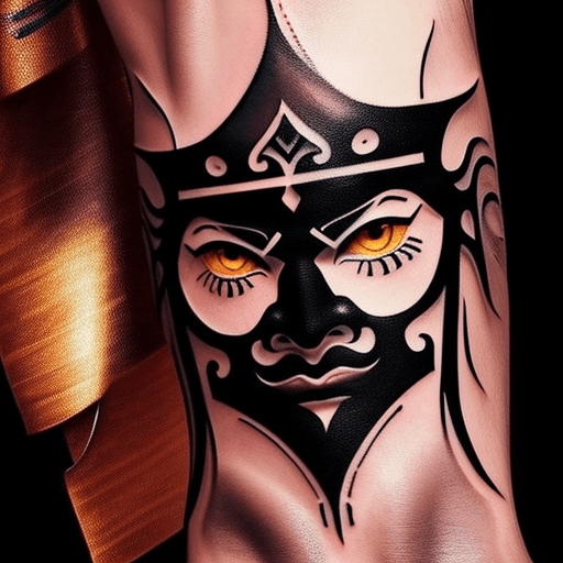 AI generated: cool tattoo that involves warrior, arabic culture, and math