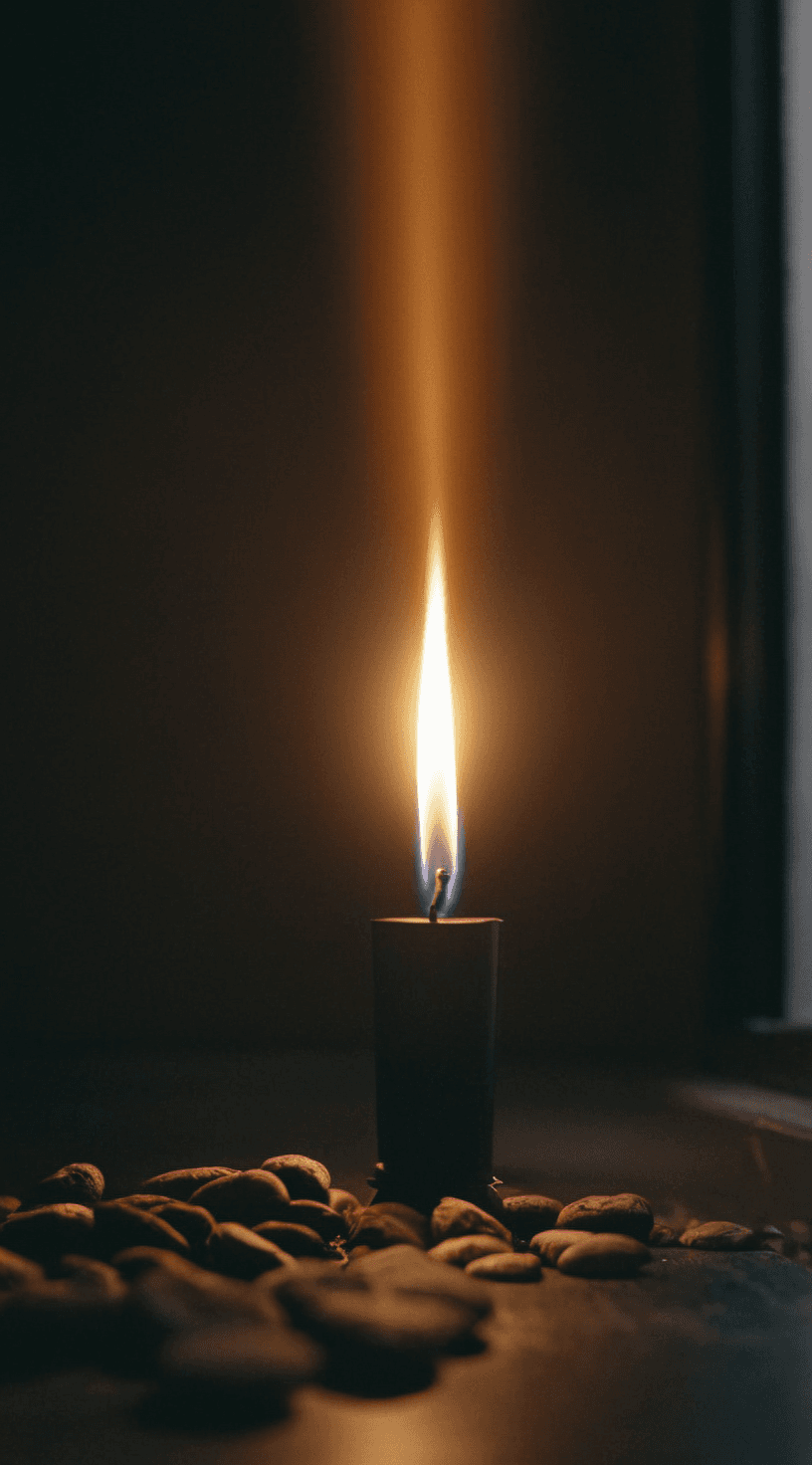 AI generated: candle, stones