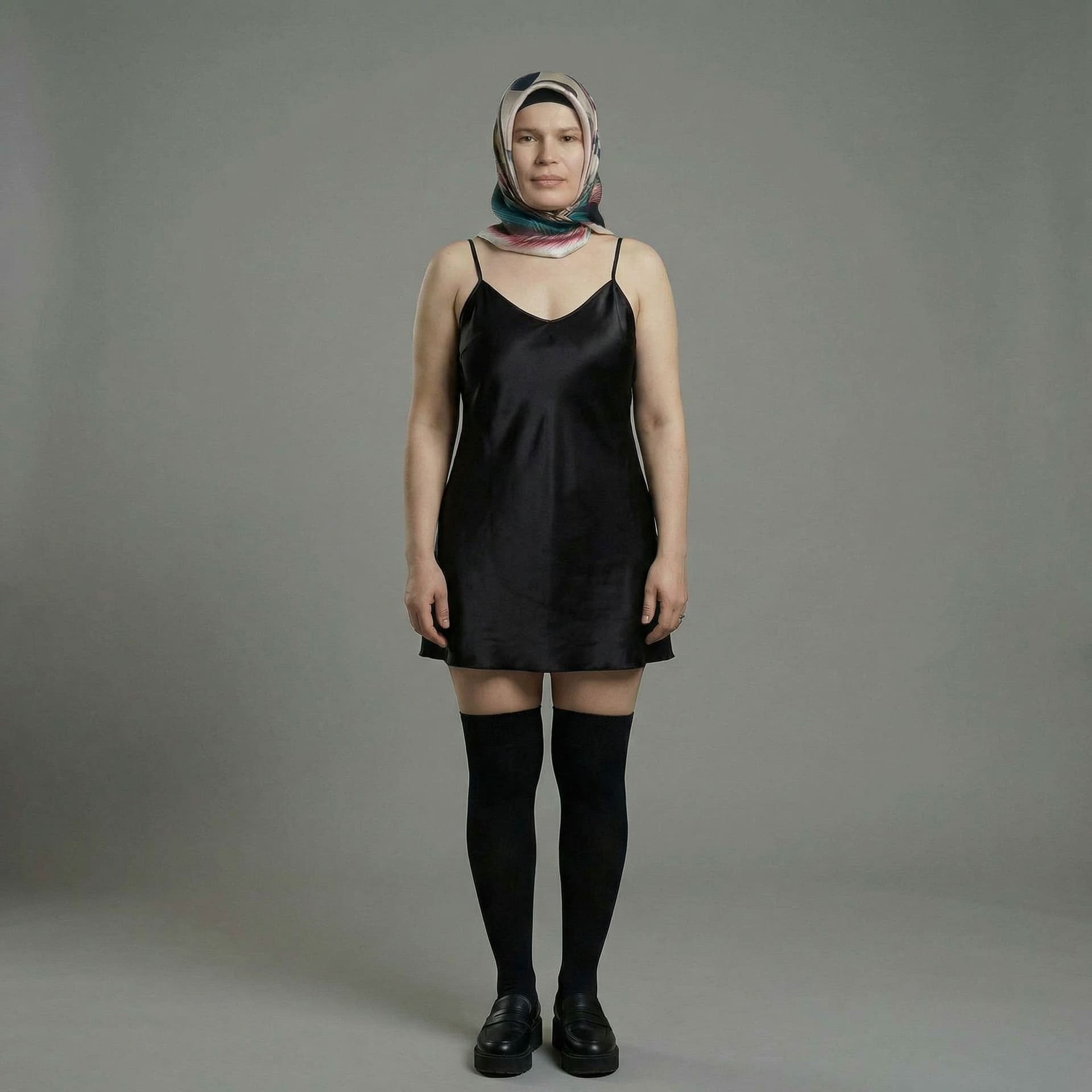 AI generated: Same face as the reference image, full body female character, height 176 cm, balanced proportions wi...