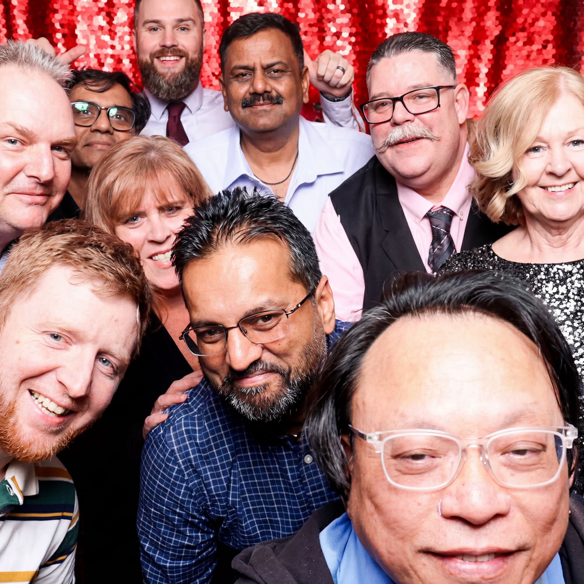 AI generated: Edit this uploaded photo: MAKE SURE EVERYONES EYES ARE OPEN AND LOOKING A THE CAMERA , zoom out / ou...