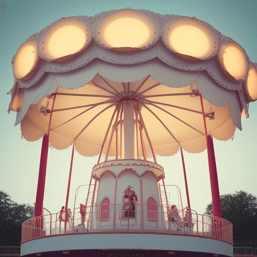 AI generated: Kodak photography of marry-go-round, dreamy mood, instagram mood, 8k, minimalism, modern, --ar 4:3