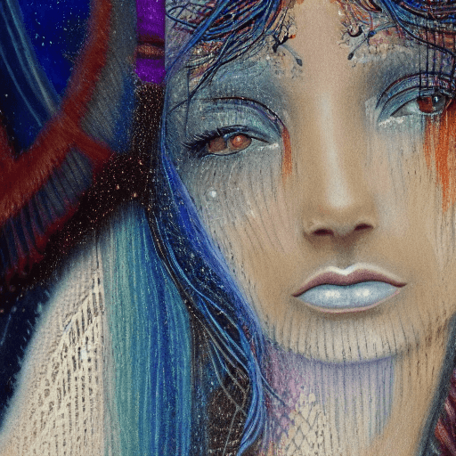 AI generated: coloured pencil drawing, high resolution 8k, Rothko 
 master painter, Byzantine artwork, 
young lady...