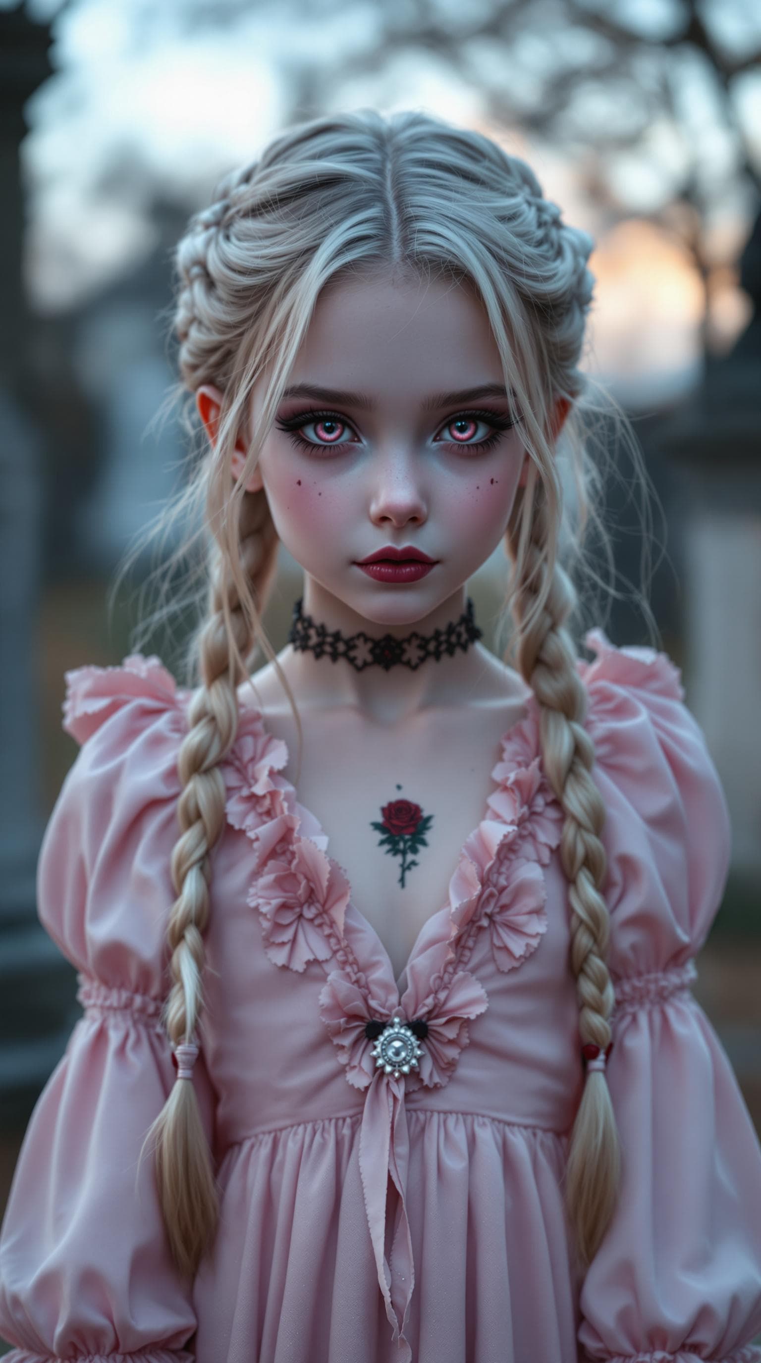 AI generated: a professional photo of a exceptionally of the most beautiful Russian vampire girl in the world, (ag...