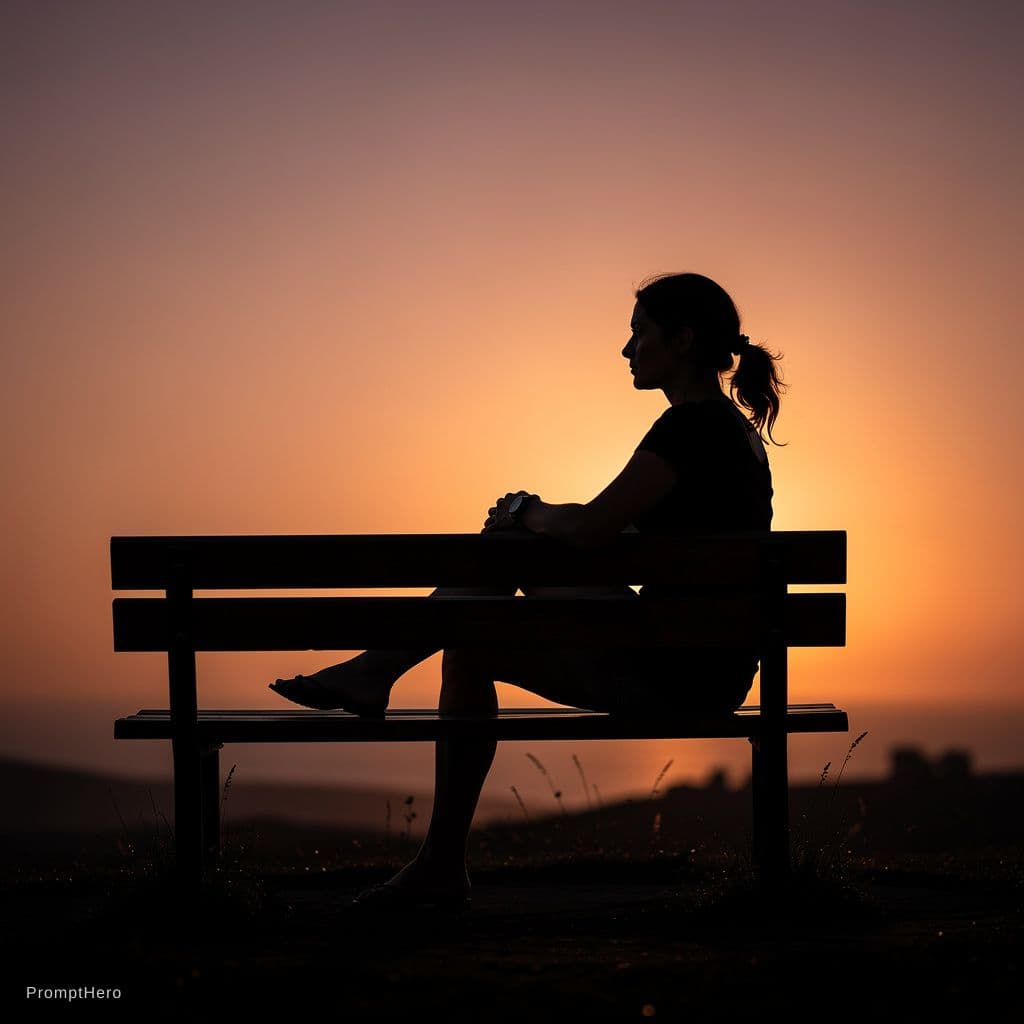AI generated: a naked woman, sitting on a bench