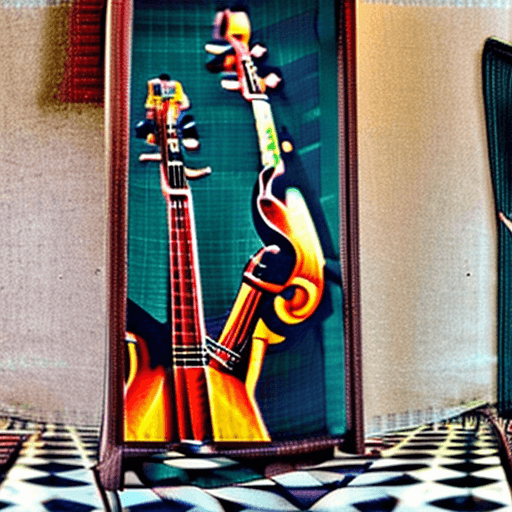 AI generated:  ultra detailed, hyper realistic, detailed photography, 8k, hdr, extrem detailed, psychobilly plays ...