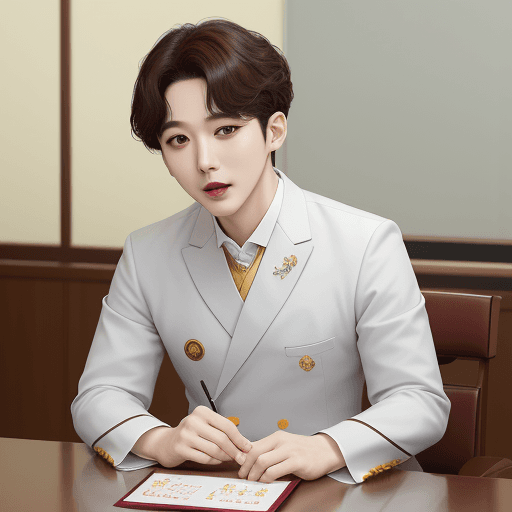 AI generated: 해와 달 그리고 다섯 봉우리의 산