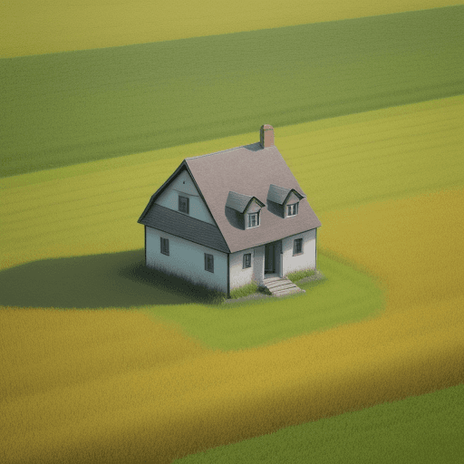 AI generated: A house in the middle of a field
