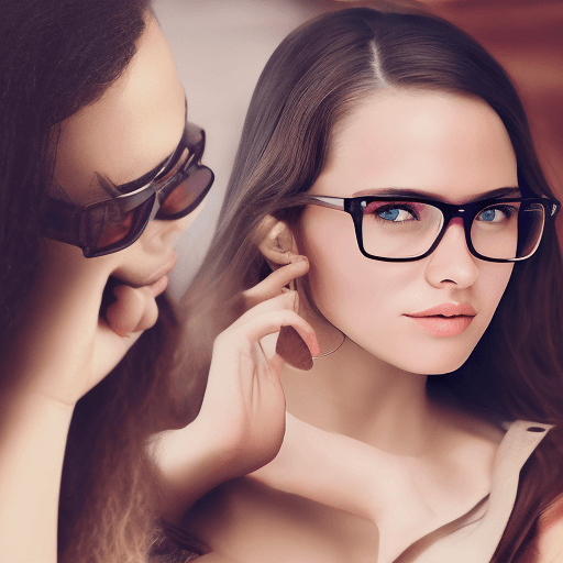 AI generated: like movie, girl, beautiful, wearing glasses
