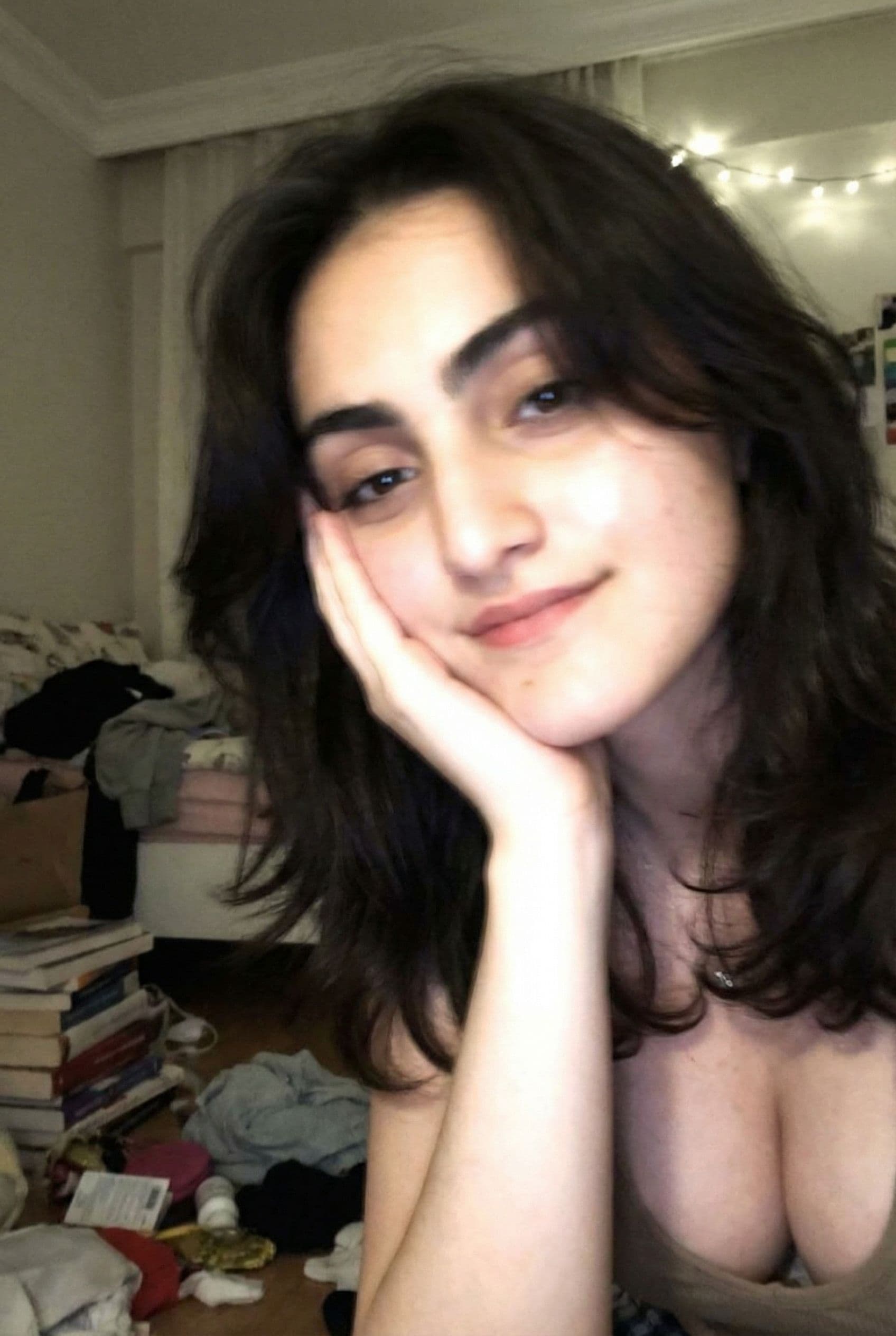 AI generated: Take the face from the input picture. An extremely mediocre iPhone front camera selfie, with no clea...